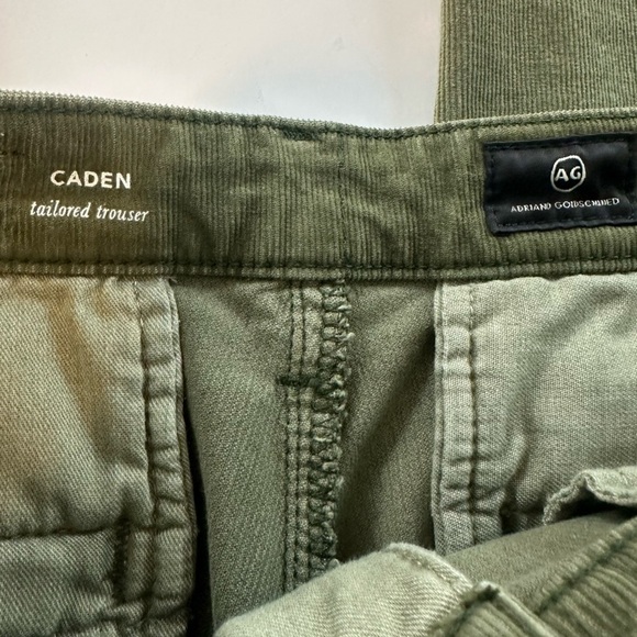Adriano Goldschmied Green Corduroy Straight Leg Trouser Pants Womens 27 Caden - Picture 4 of 7